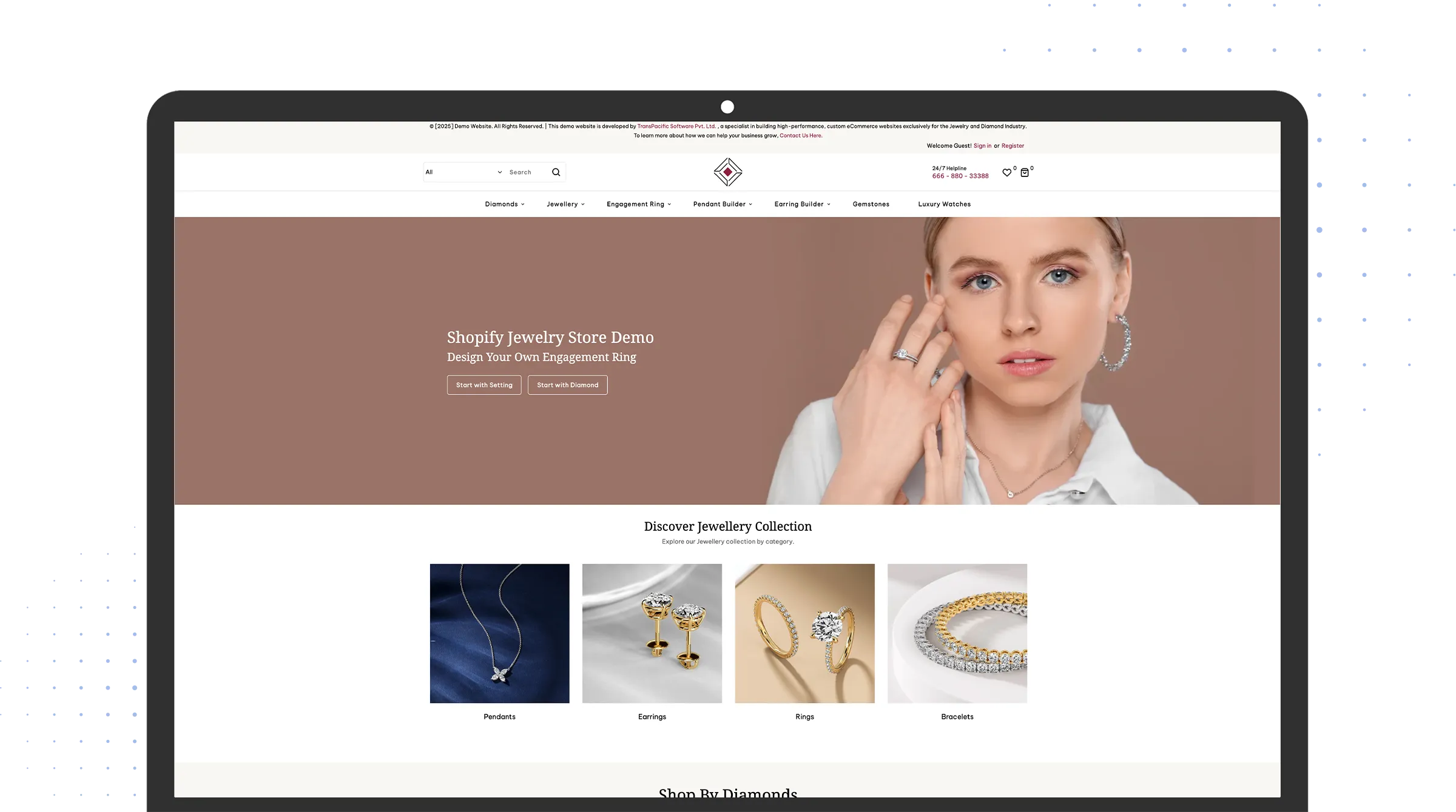 Shopify Integrated with Rapnet IDEX Diamond data