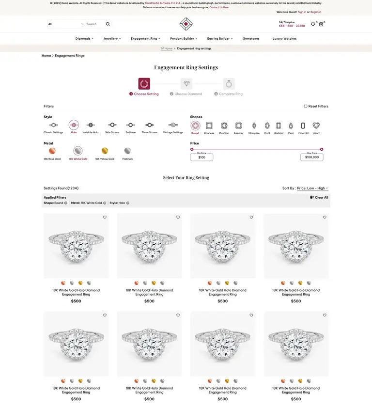 Shopify Integrated with Rapnet IDEX Diamond data