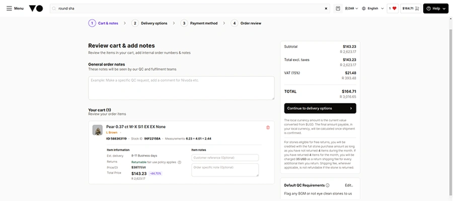 Review Cart