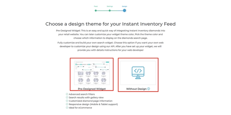 predesign widget and API